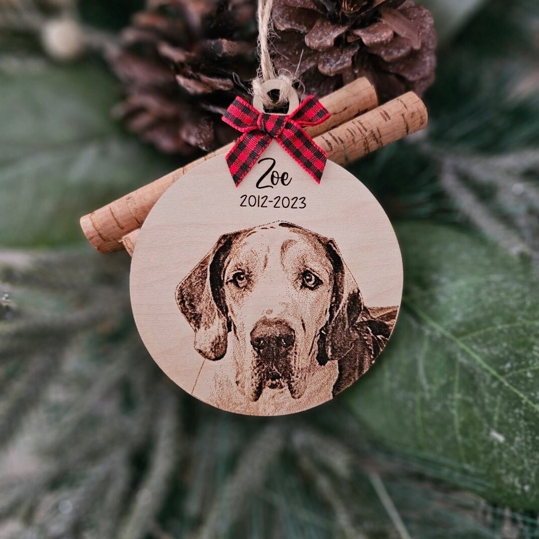 Custom Photo Engraved Christmas Ornament ~ Pet Picture ~ Kid Picture ~ Family Picture ~ Engraved Portrait ~ Memorial