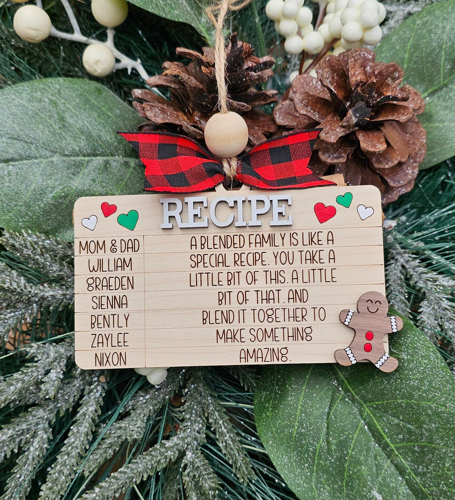 Blended Family Christmas Ornament ~ Personalized Mixed Family ~ Step Parent ~ Step Kids ~ Big Families ~ Blended Families ~ Christmas 2023