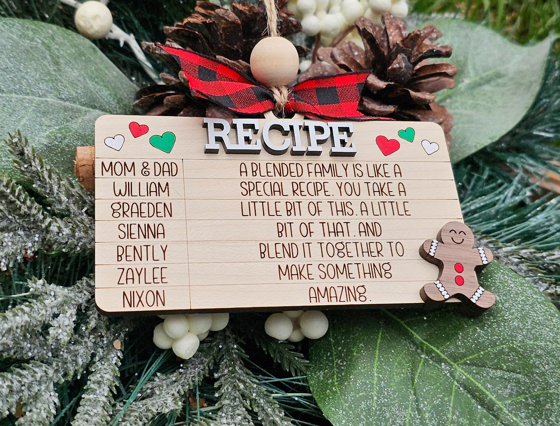 Blended Family Christmas Ornament ~ Personalized Mixed Family ~ Step Parent ~ Step Kids ~ Big Families ~ Blended Families ~ Christmas 2023