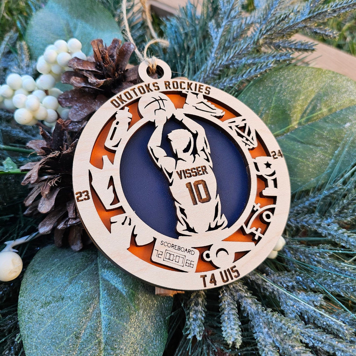 Personalized Sport Ornament ~ Basketball Christmas Ornament ~ Team Ornament ~ Soccer, Baseball, Cheer, Lacrosse