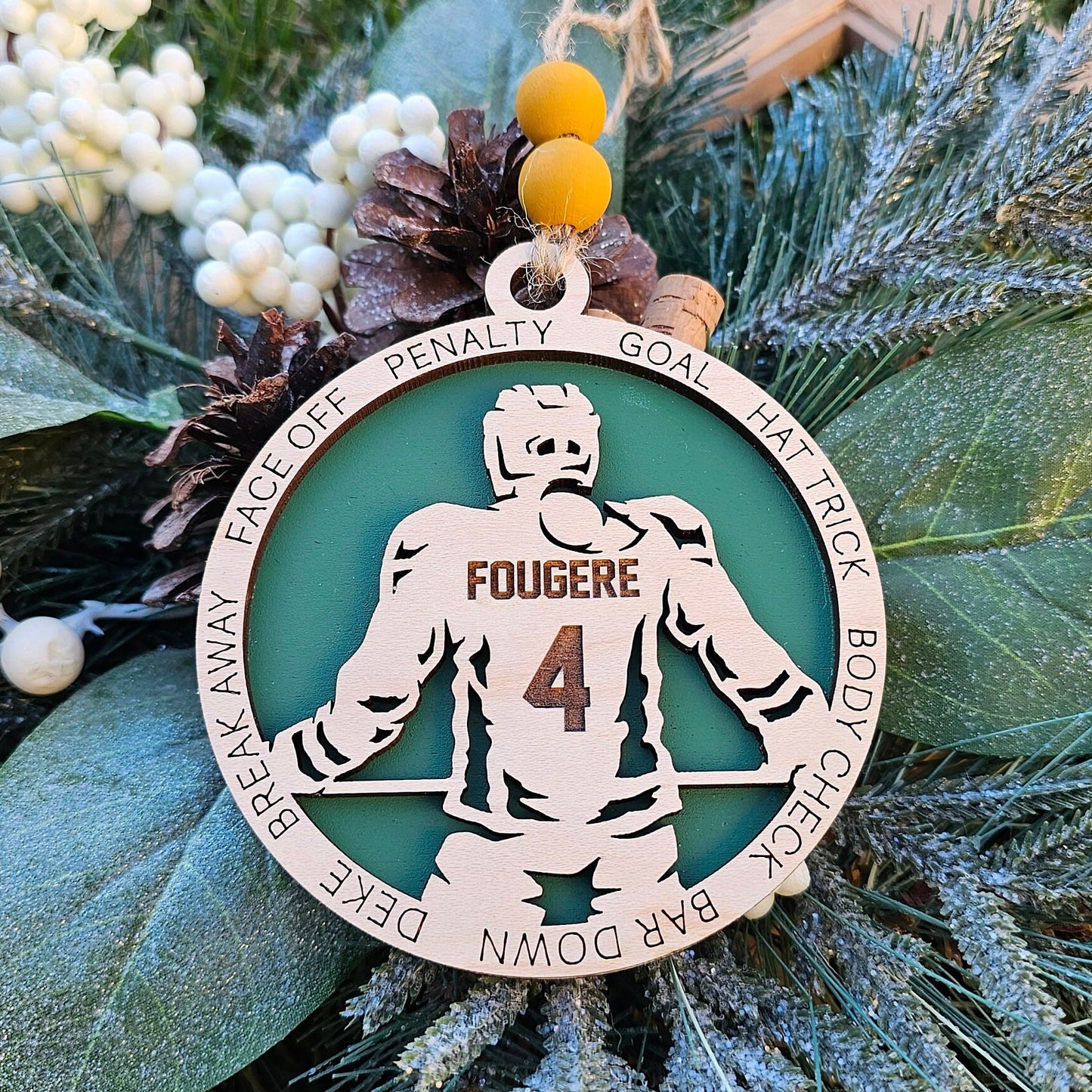 Personalized Sport Ornament ~ Hockey Christmas Ornament ~ Athlete Name Ornament ~ Team Ornament ~ Soccer, Baseball, Cheer, Lacrosse