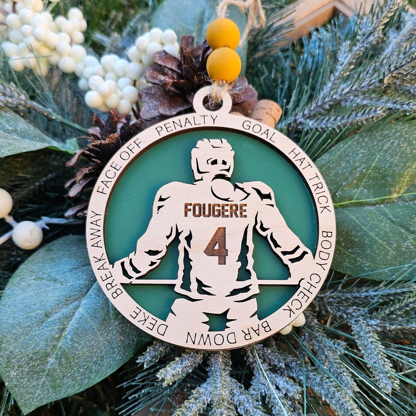 Personalized Sport Ornament ~ Hockey Christmas Ornament ~ Athlete Name Ornament ~ Team Ornament ~ Soccer, Baseball, Cheer, Lacrosse